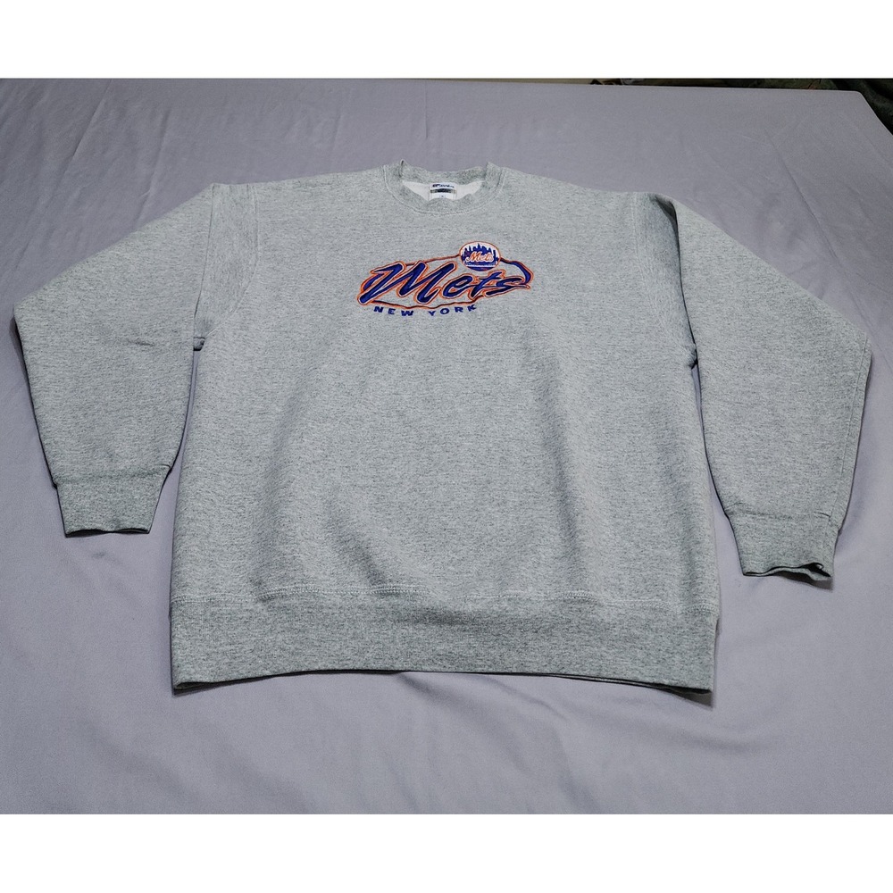 Vintage Artex New York Mets MLB Sweatshirt Heather Gray Embroidered Mens XL